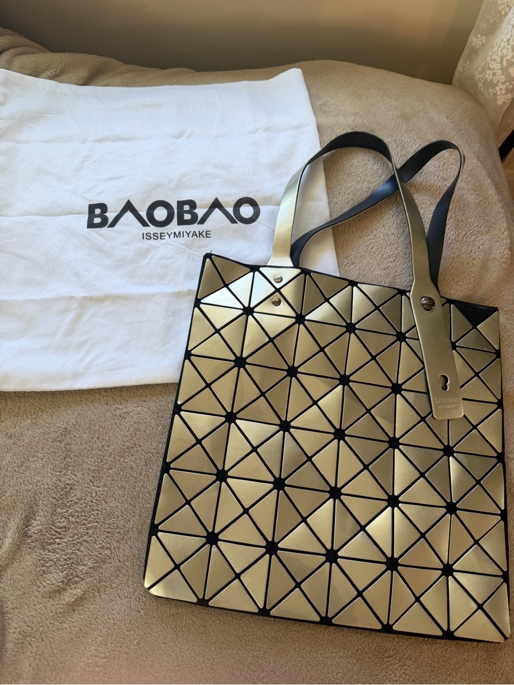 Issey Miyake silver Geometric BAOBAO Tote with Black Trim - Picture 10 of 12